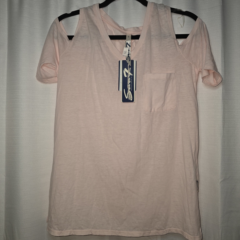 S Seven7 Light Pink Short Sleeve Tee